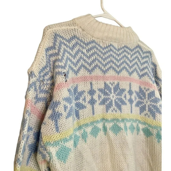 VTG Women’s Chunky Knit Grandma Sweater 80s 90s Snow Bunny NOS Ribbed 2X *Flaw - Picture 11 of 14